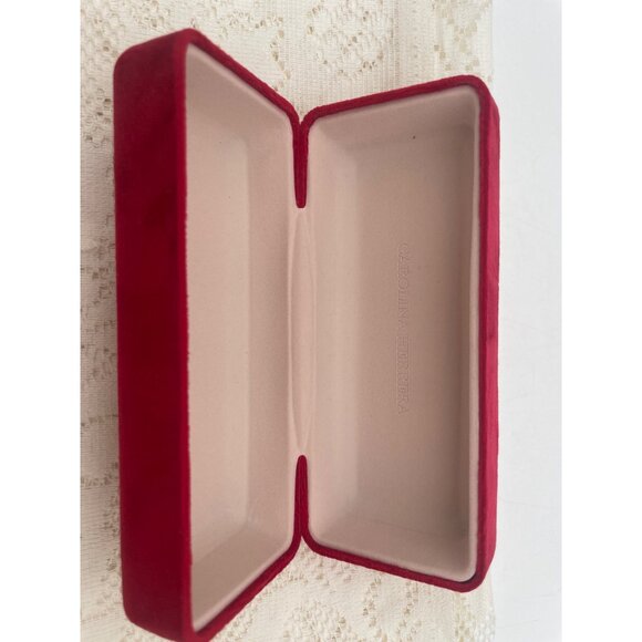 Carolina Herrera Red Velvet Jewelry Box 6" X 2.75"/Luxurious Storage Case With C - Picture 3 of 6